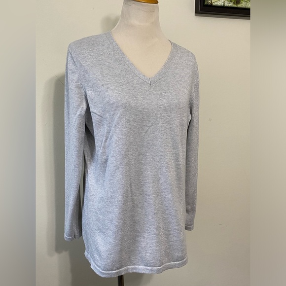 Tommy Hilfiger Metallic Sparkly Pullover Lightweight Sweater Silver Gray Size XL - Picture 3 of 14